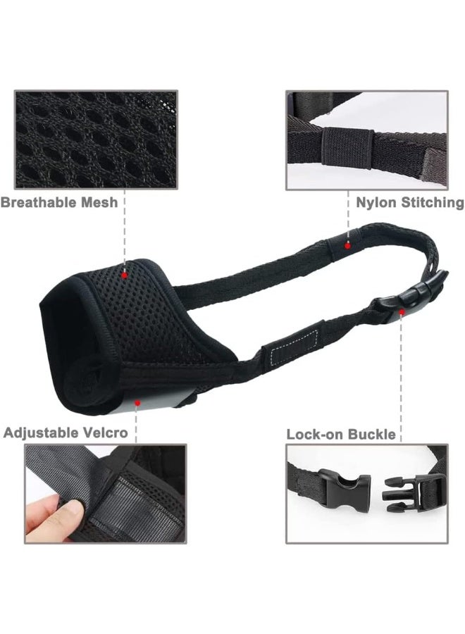 كمامة الكلاب نيوستايل، قماش ناعم قابل للتنفس، كمامة حيوانات أليفة بحلقة قابلة للتعديل، مضادة للعض والنباح والمضغ للكلاب الصغيرة والمتوسطة والكبيرة - Image 4